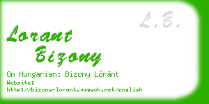 lorant bizony business card