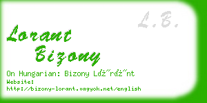 lorant bizony business card